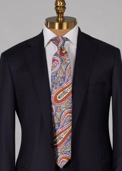Paul Stuart Ties^Allover Summer Paisley Tie Blue
