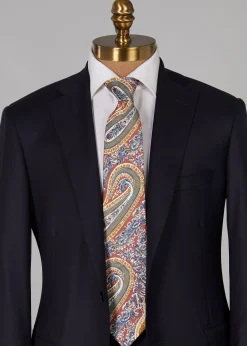 Paul Stuart Ties^Allover Summer Paisley Tie Rust