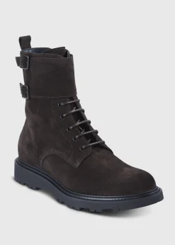 Paul Stuart Boots^Barton Suede Lace-Up Boot Dark Brown