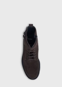 Paul Stuart Boots^Barton Suede Lace-Up Boot Dark Brown