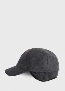 Paul Stuart Scarves, Hats, Gloves^Baseball Cap With Ear Flaps Grey Melange