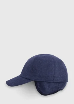 Paul Stuart Scarves, Hats, Gloves^Baseball Cap With Ear Flaps Blue Melange