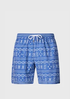 Paul Stuart Shorts & Swim Trunks^Batik Print Swim Trunk Dark Blue
