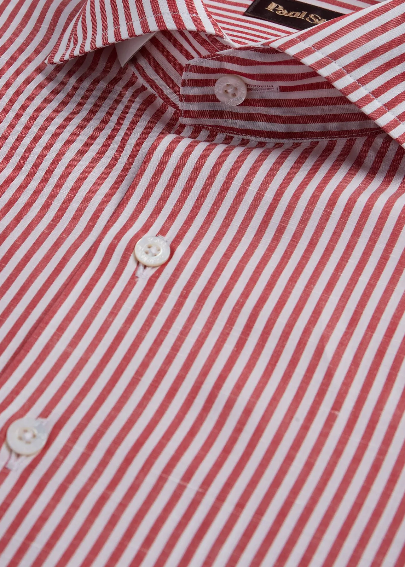 Paul Stuart Sport Shirts^Bengal Stripe Cotton & Linen Sport Shirt Red
