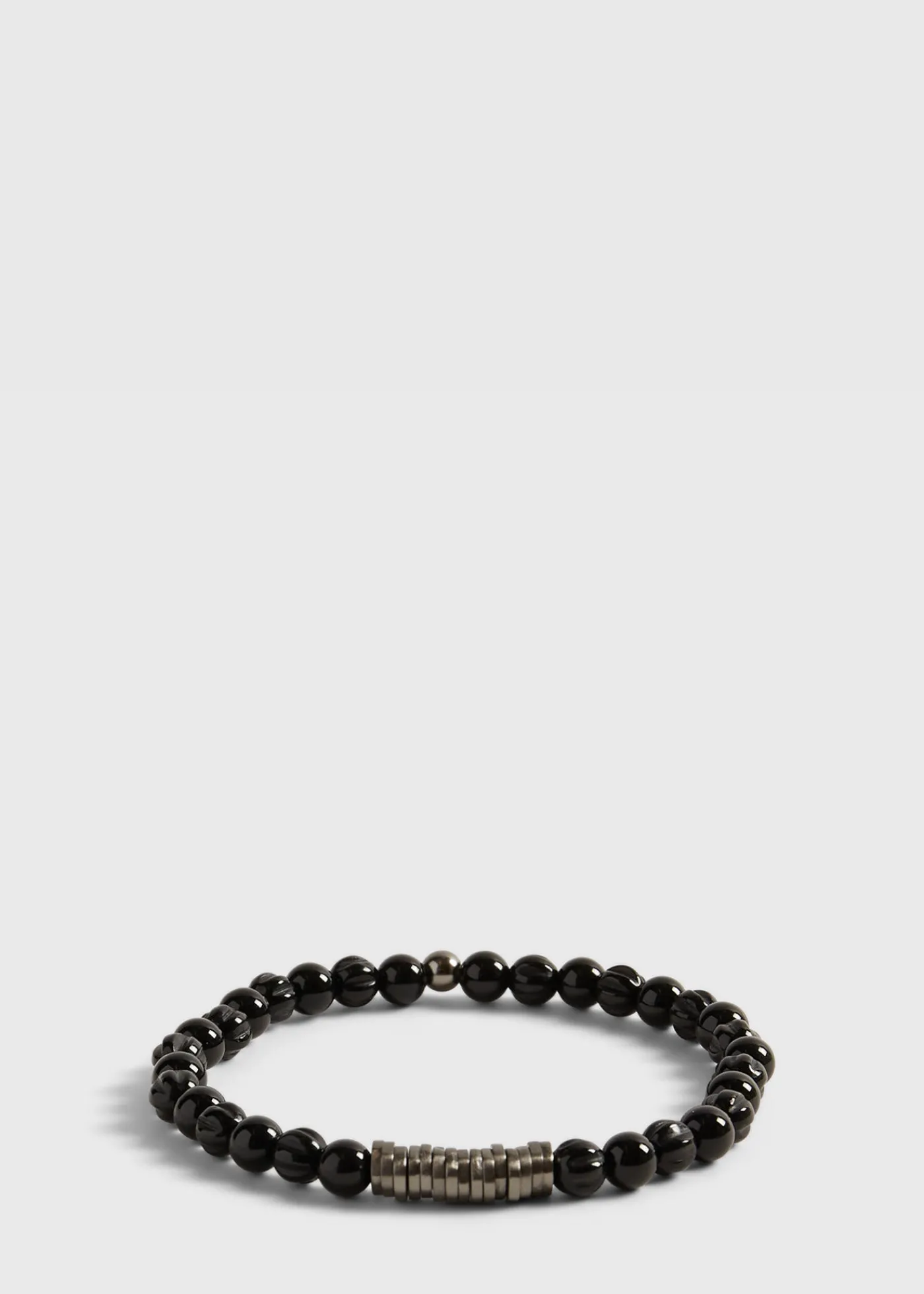 Paul Stuart Jewelry^ Agate Beads With Rhodium Plated Sterling Silver Black