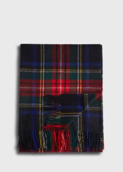 Paul Stuart Scarves, Hats, Gloves^Black Tartan Plaid Cashmere Scarf Red/Black