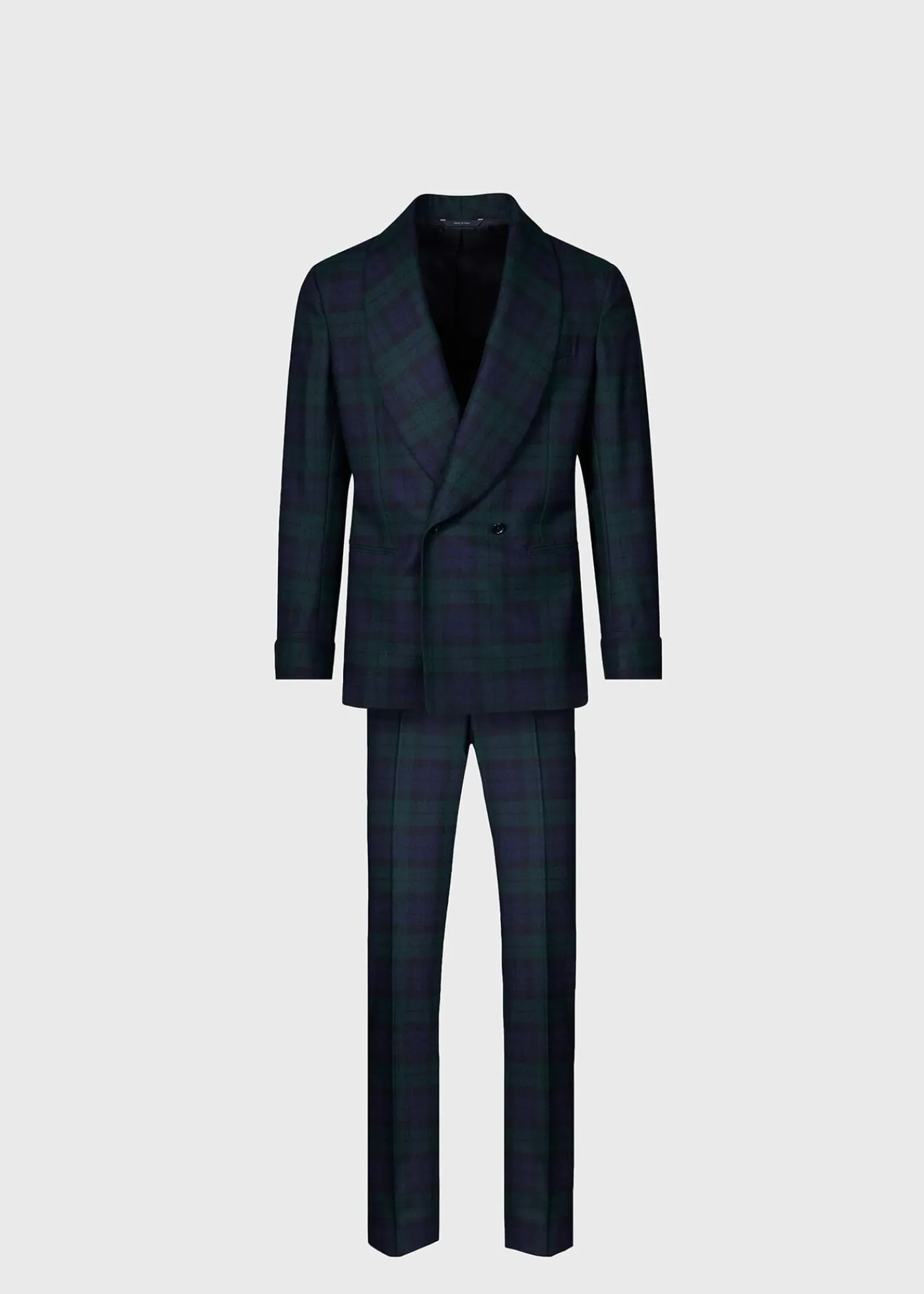 Paul Stuart Formal Shop^Black Watch Shawl Collar Suit Navy/Green