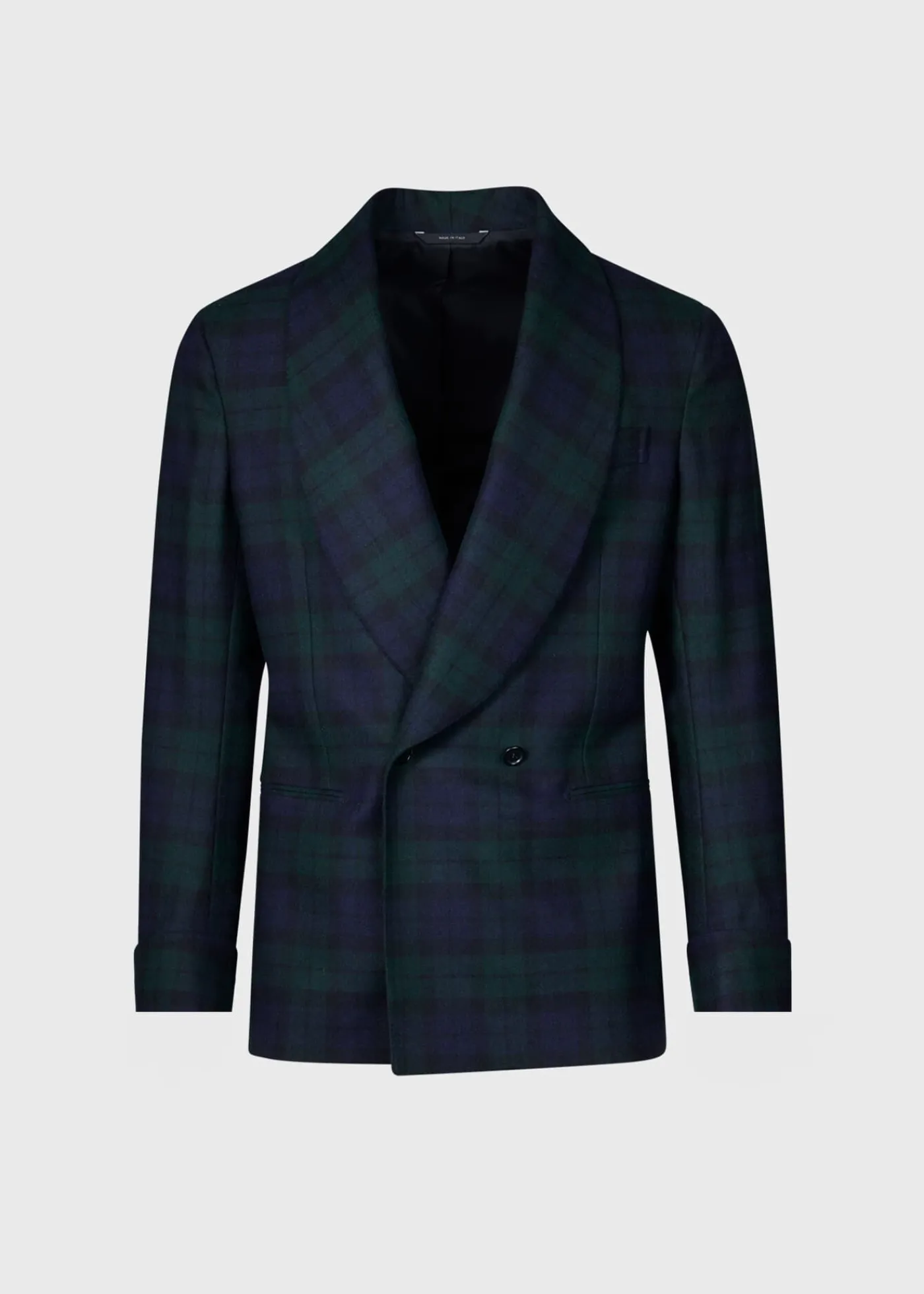 Paul Stuart Formal Shop^Black Watch Shawl Collar Suit Navy/Green