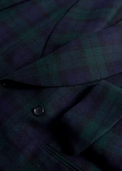 Paul Stuart Formal Shop^Black Watch Shawl Collar Suit Navy/Green