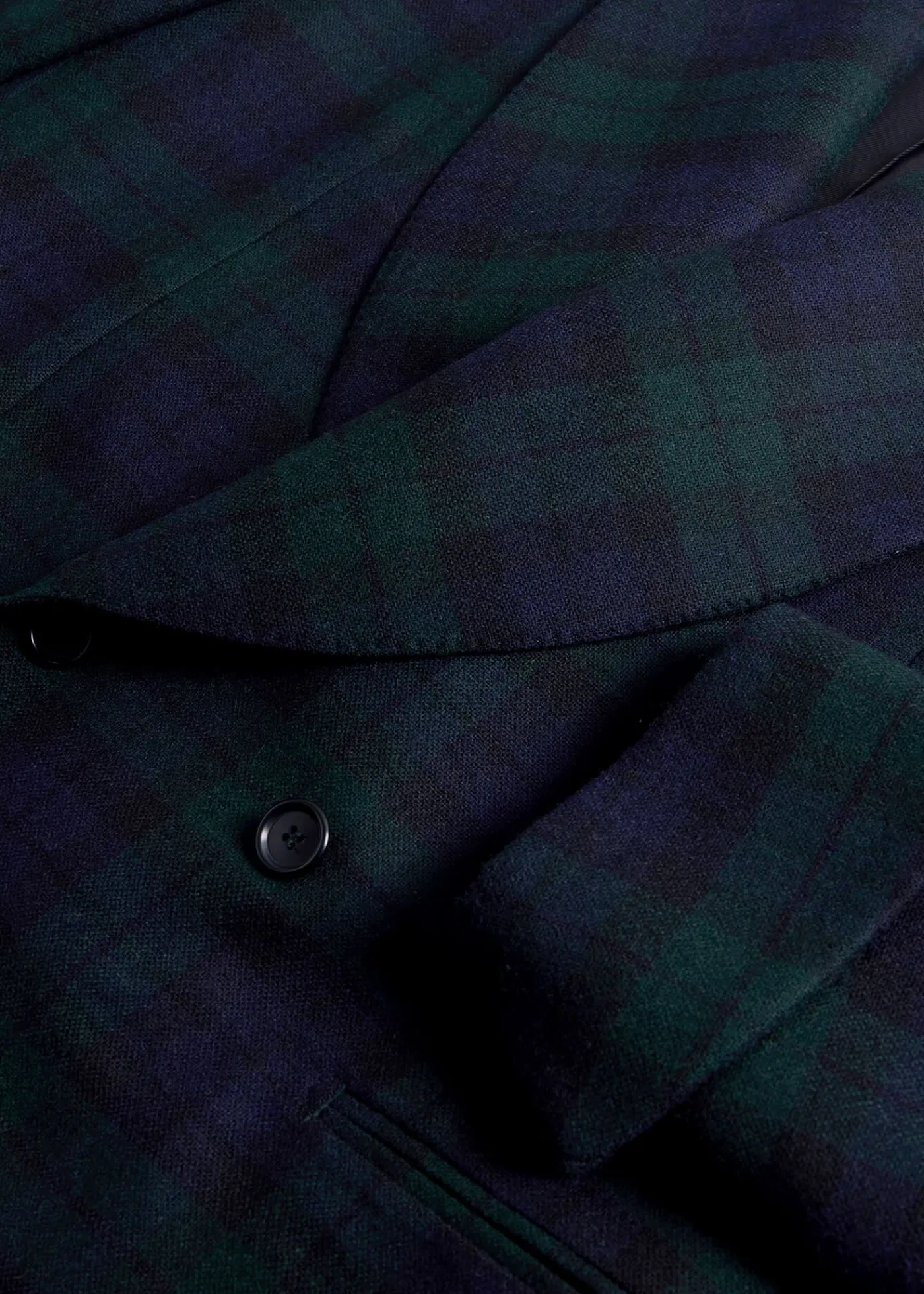 Paul Stuart Formal Shop^Black Watch Shawl Collar Suit Navy/Green
