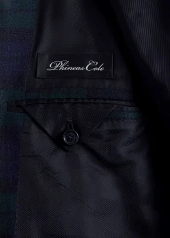 Paul Stuart Formal Shop^Black Watch Shawl Collar Suit Navy/Green