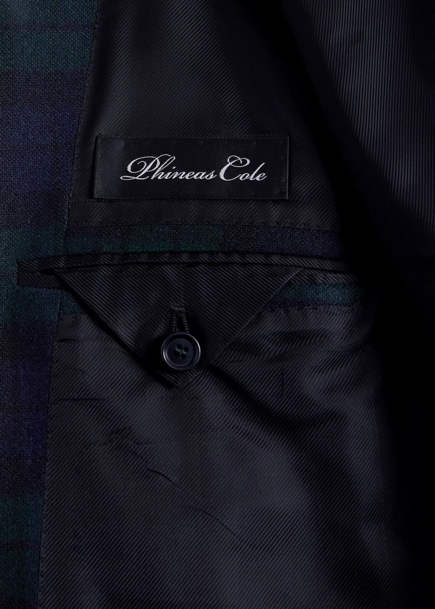 Paul Stuart Formal Shop^Black Watch Shawl Collar Suit Navy/Green