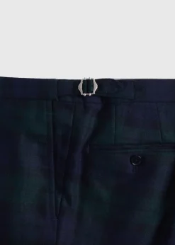 Paul Stuart Formal Shop^Black Watch Shawl Collar Suit Navy/Green