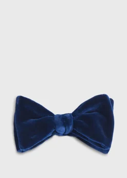 Paul Stuart Formal Shop^Blunt Edge Cotton Velvet Bow Blue