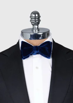 Paul Stuart Formal Shop^Blunt Edge Cotton Velvet Bow Blue