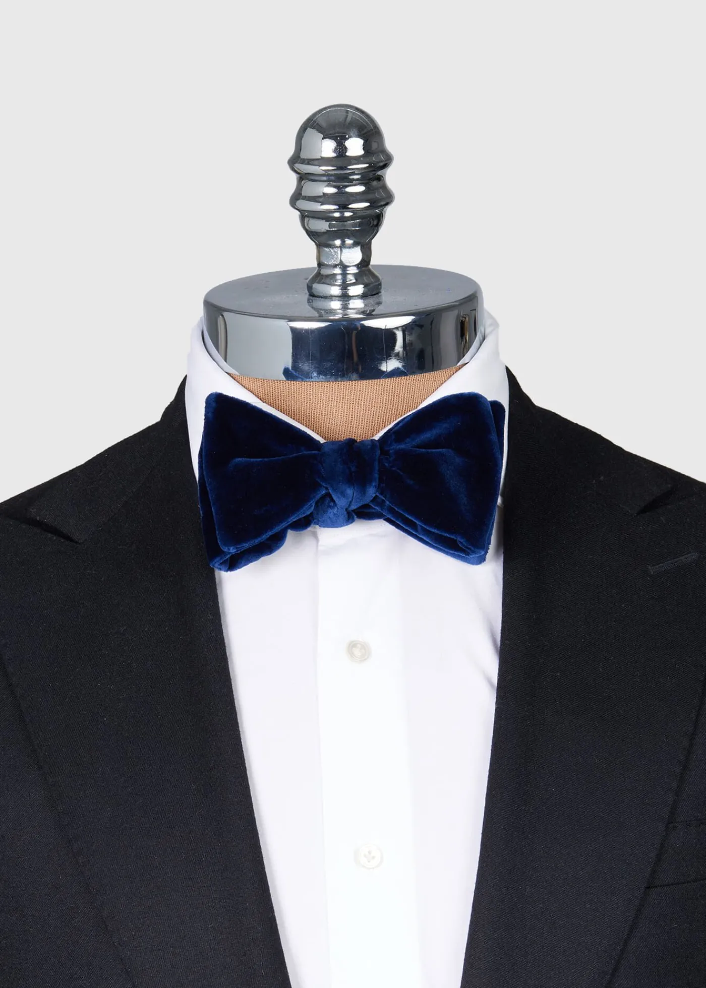 Paul Stuart Formal Shop^Blunt Edge Cotton Velvet Bow Blue