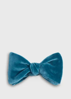 Paul Stuart Formal Shop^Blunt Edge Cotton Velvet Bow Turquiose