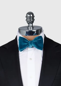 Paul Stuart Formal Shop^Blunt Edge Cotton Velvet Bow Turquiose