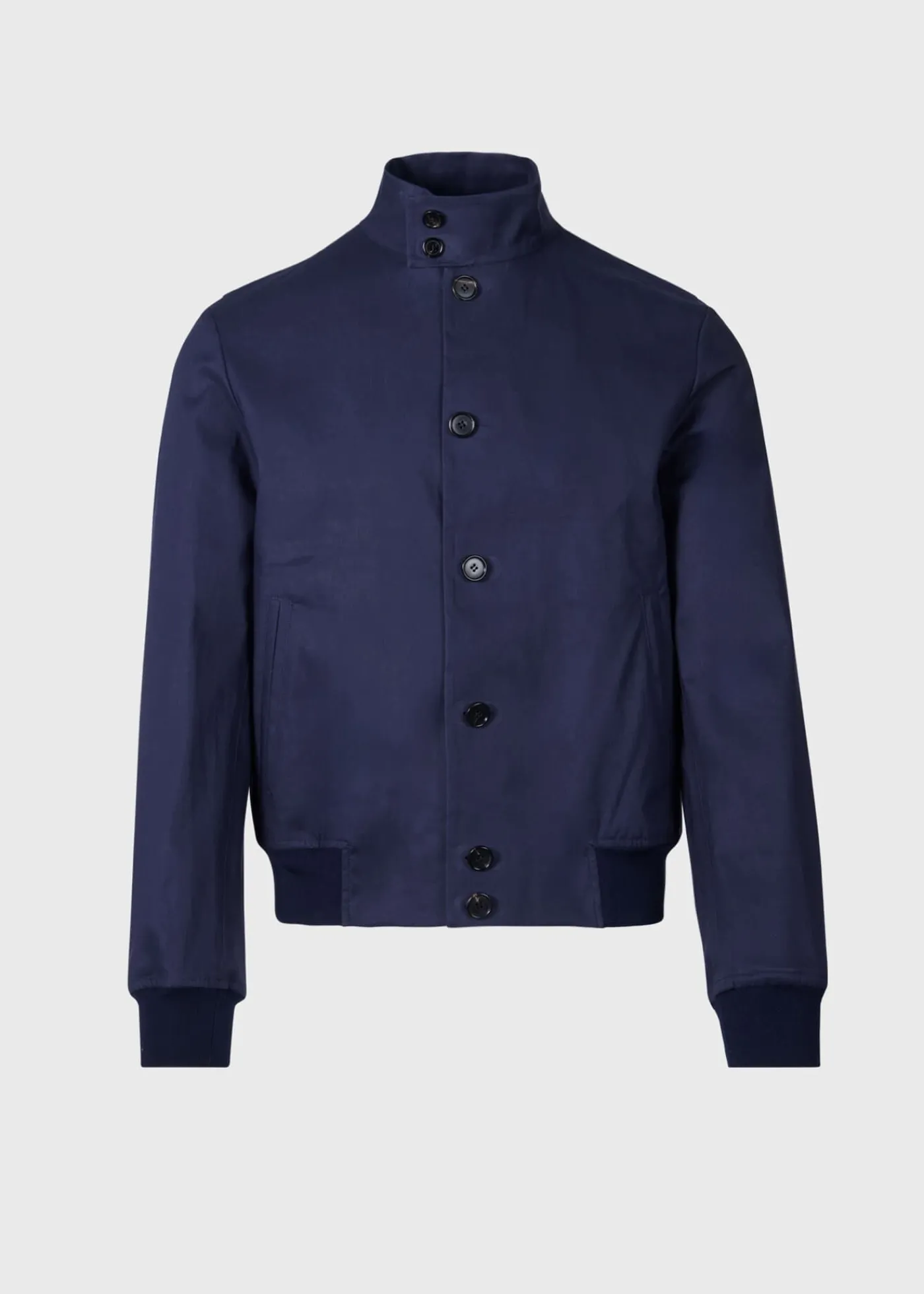Paul Stuart Outerwear^Bonded Cotton Bomber Jacket Navy