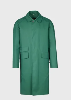 Paul Stuart Overcoats|Outerwear^Bonded Cotton Raincoat Green