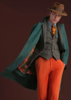 Paul Stuart Overcoats|Outerwear^Bonded Cotton Raincoat Green