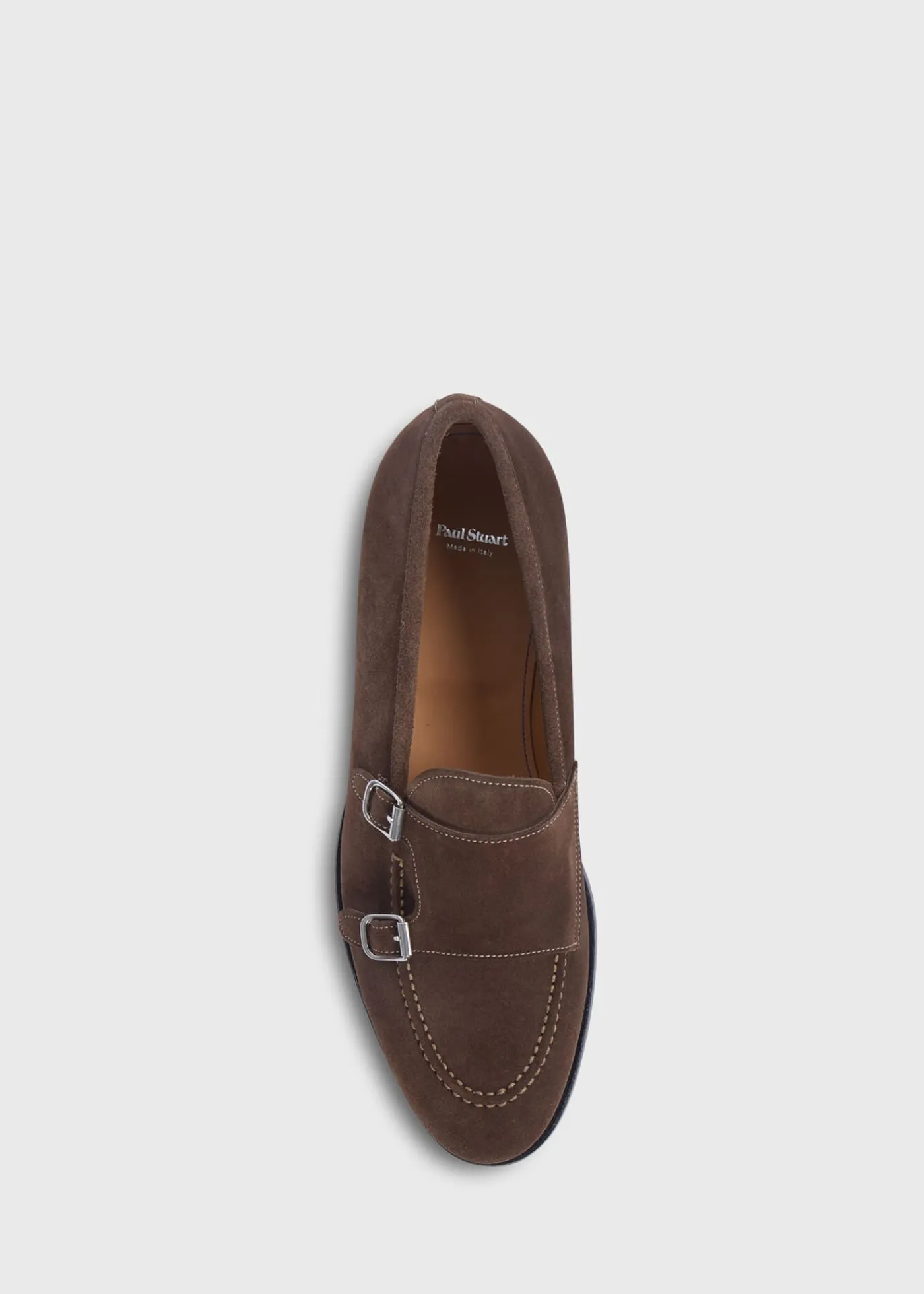 Paul Stuart Monk Straps^Bonte Suede Double Buckle Slip On Dark Brown