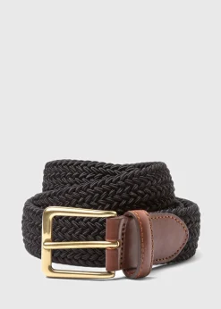 Paul Stuart Belts^Braided Stretch Nylon Belt Black