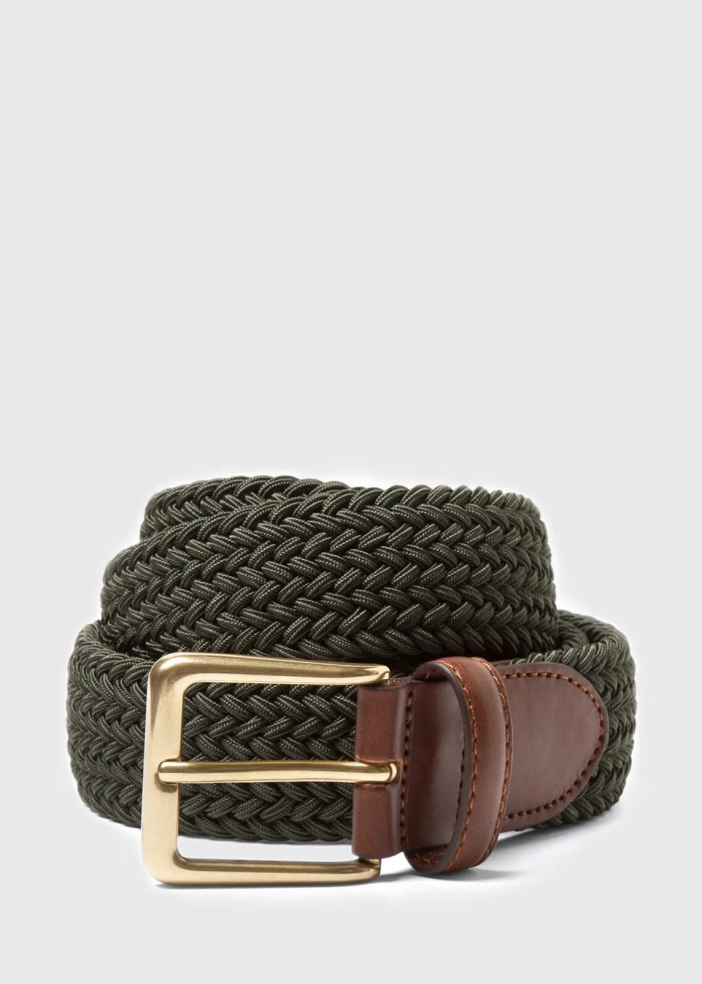 Paul Stuart Belts^Braided Stretch Nylon Belt Hunter Green