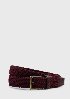 Paul Stuart Belts^Braided Stretch Nylon Belt Burgundy