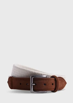 Paul Stuart Belts^Braided Suede Trim Belt Cream