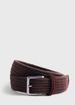 Paul Stuart Belts^Braided Wool Belt With Suede Trim Brown