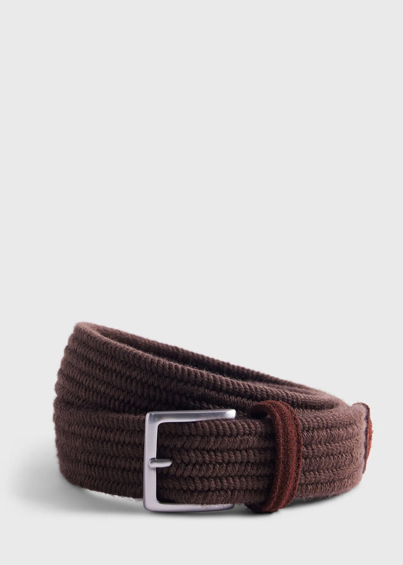 Paul Stuart Belts^Braided Wool Belt With Suede Trim Brown