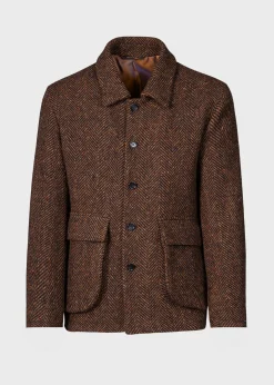 Paul Stuart Overcoats|Outerwear^ Tweed Chore Coat Brown