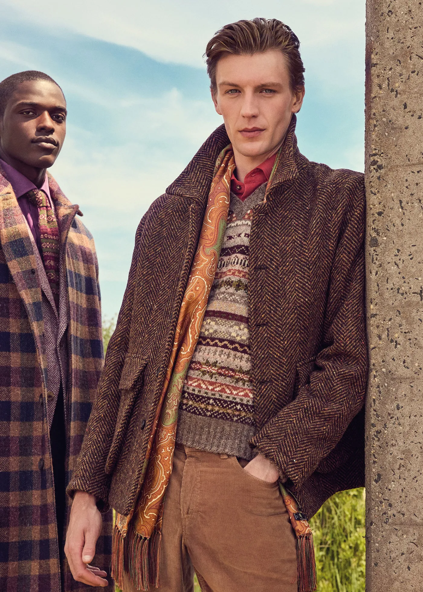 Paul Stuart Overcoats|Outerwear^ Tweed Chore Coat Brown