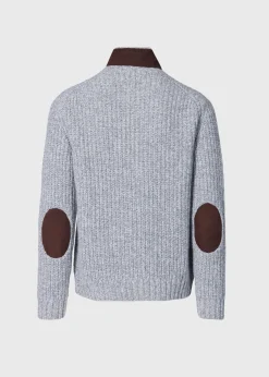 Paul Stuart Sweaters^Button Front Cardigan With Suede Trim Silver