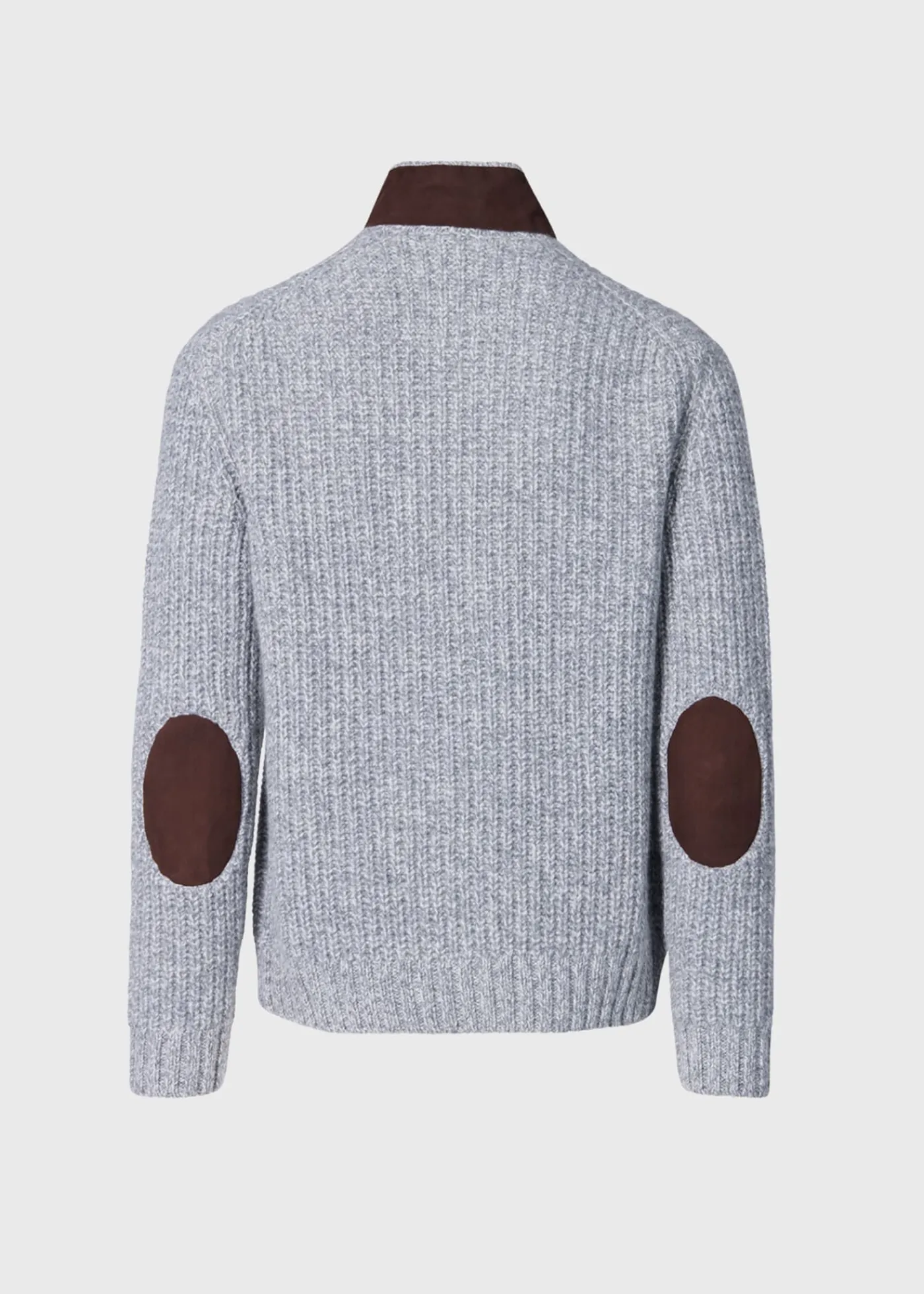 Paul Stuart Sweaters^Button Front Cardigan With Suede Trim Silver