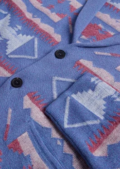 Paul Stuart Sweaters^Button Front Knit Blazer Blue Melange