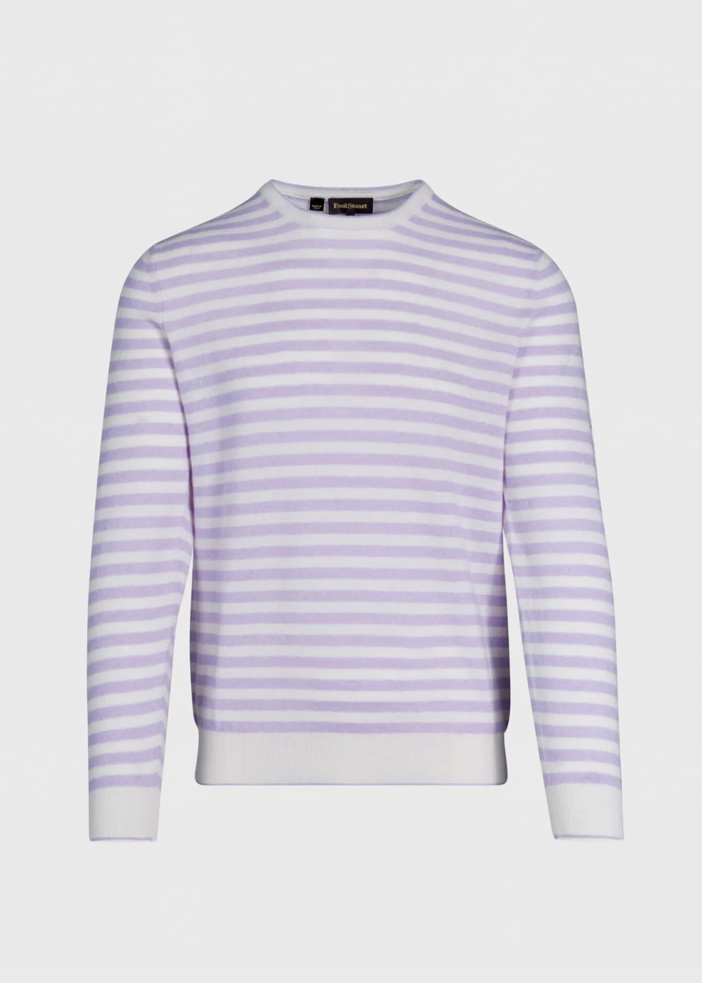 Paul Stuart Sweaters^Cashmere & Linen Striped Crewneck Sweater Lavender/White