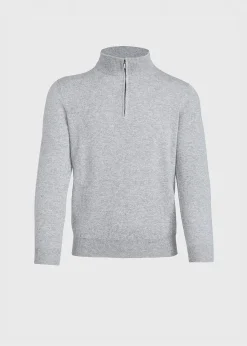 Paul Stuart The Cashmere Shop|Sweaters^Cashmere 1/4 Zip Sweater Light Grey