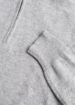 Paul Stuart The Cashmere Shop|Sweaters^Cashmere 1/4 Zip Sweater Light Grey