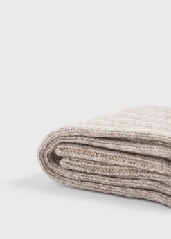 Paul Stuart Socks^Cashmere Blend Ribbed Sock Oatmeal