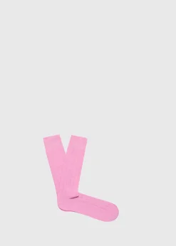 Paul Stuart Socks^Cashmere Blend Ribbed Sock Pink