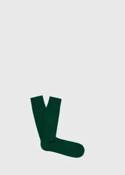 Paul Stuart Socks^Cashmere Blend Ribbed Sock Forest