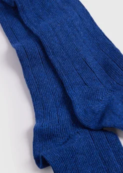 Paul Stuart Socks^Cashmere Blend Ribbed Sock Denim