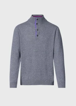 Paul Stuart The Cashmere Shop|Sweaters^Cashmere Button Mock Neck Sweater Grey