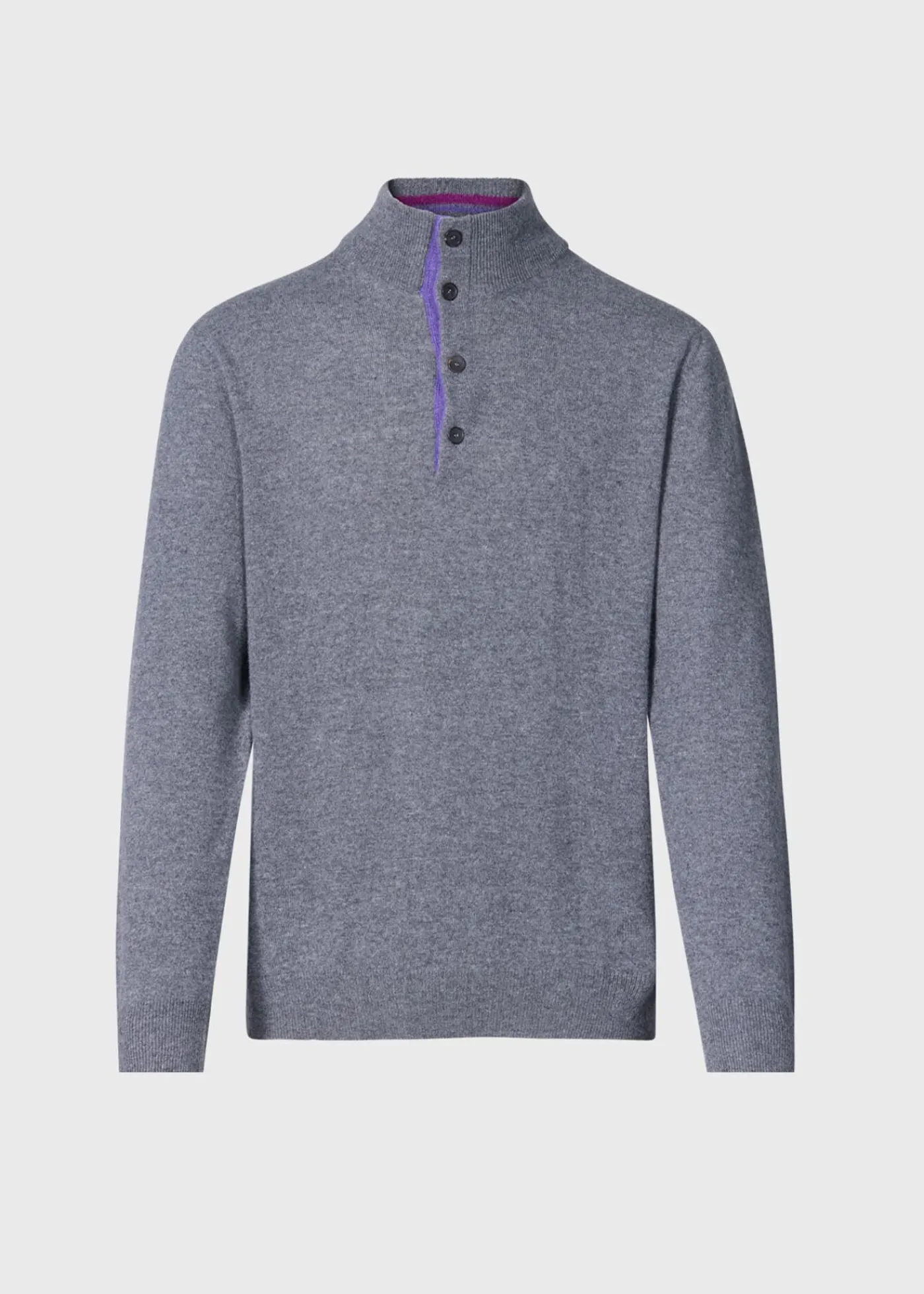Paul Stuart The Cashmere Shop|Sweaters^Cashmere Button Mock Neck Sweater Grey