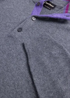 Paul Stuart The Cashmere Shop|Sweaters^Cashmere Button Mock Neck Sweater Grey