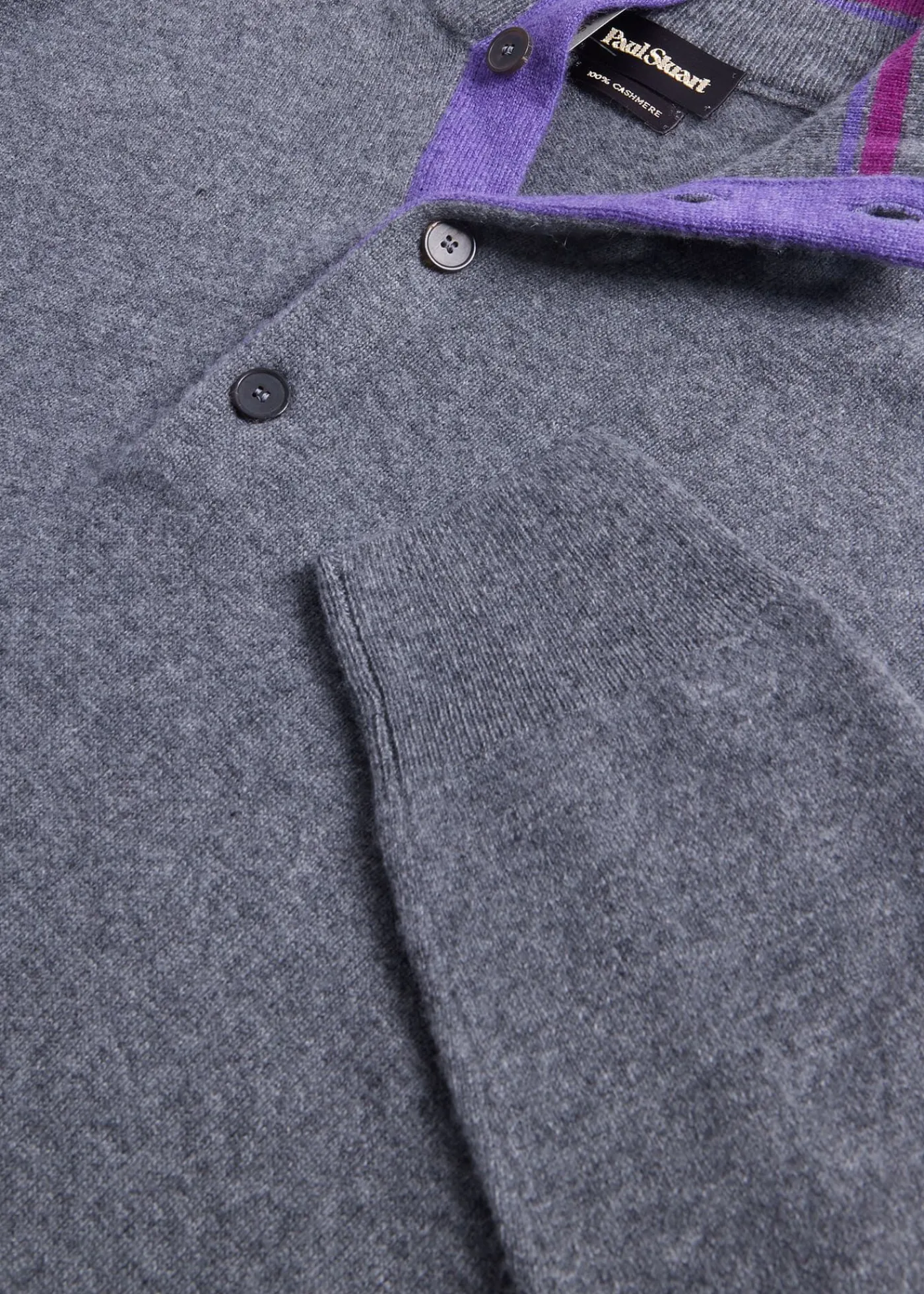Paul Stuart The Cashmere Shop|Sweaters^Cashmere Button Mock Neck Sweater Grey