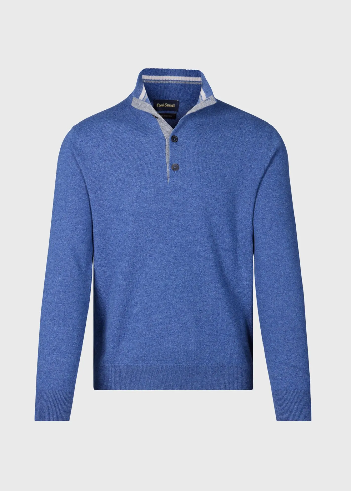 Paul Stuart The Cashmere Shop|Sweaters^Cashmere Button Mock Sweater Blue