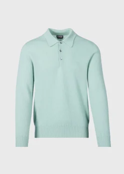 Paul Stuart The Cashmere Shop|Polos & T-Shirts^Cashmere Long Sleeve Polo Sage